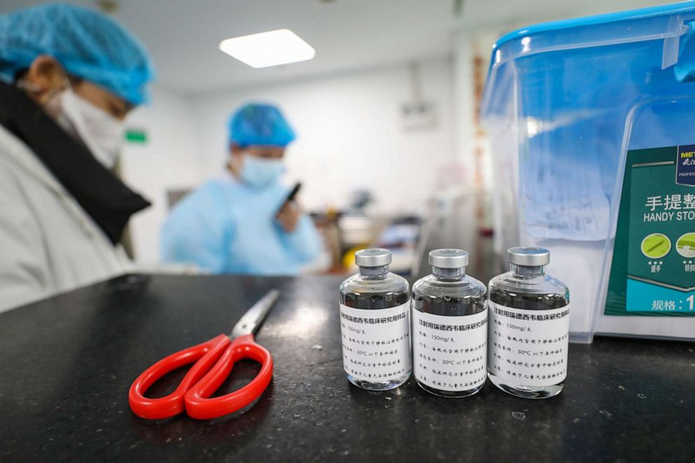 PHOTO: Bottles of Remdesivir in a hospital for COVID-19 for patients in Wuhan, China, Feb. 12, 2020.