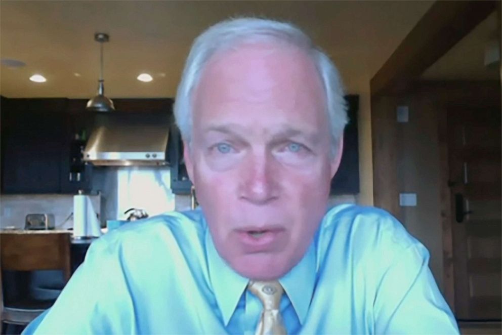 PHOTO: In this image from video, Committee chairman Sen. Ron Johnson speaks during a virtual hearing before the Senate Governmental Affairs Committee, Aug. 21, 2020, on Capitol Hill in Washington.