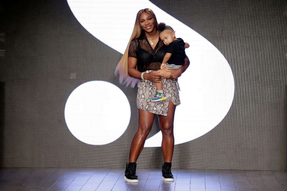 PHOTO: Serena Williams holds her daughter Alexis Olympia Ohanian Jr. while she attends an event in New York, Sept. 10, 2019.