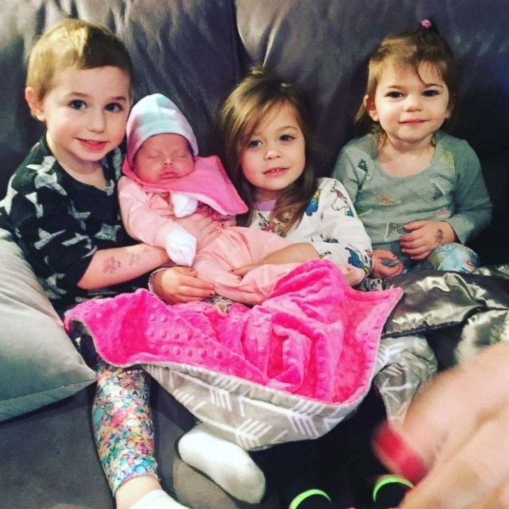 PHOTO: Austyn Fishman, in pink, poses with her sister and cousins.
