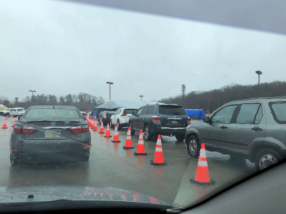 PHOTO: WPVI reporter George Solis visits a COVID-19 testing site in Montgomery County, Pennsylvania, after contracting the virus in March of 2020.