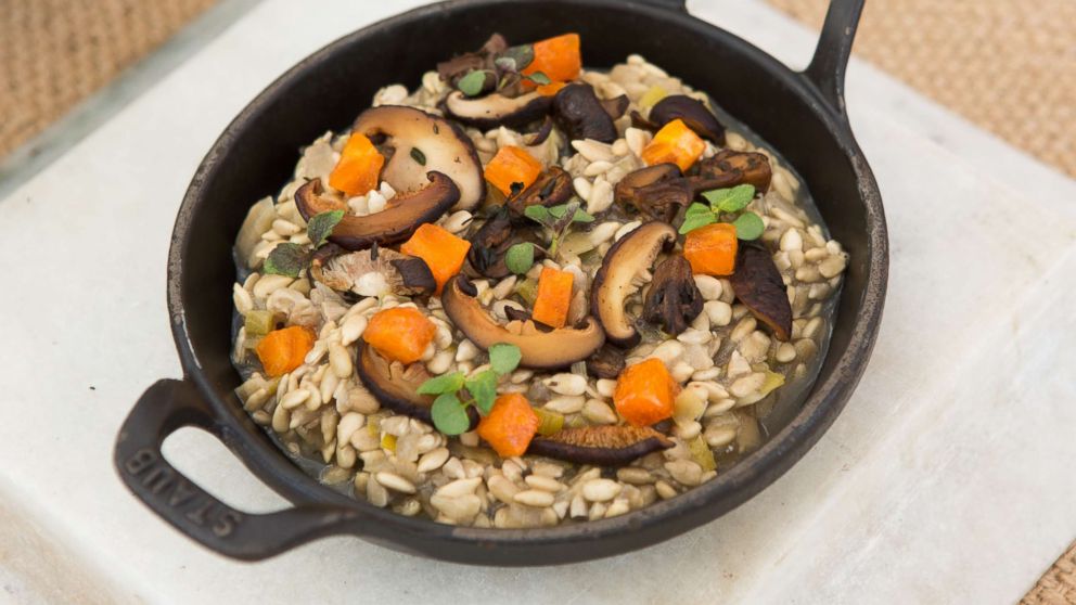 PHOTO: Guests at The Ranch are served plant-based meals, like this sunflower seed risotto.