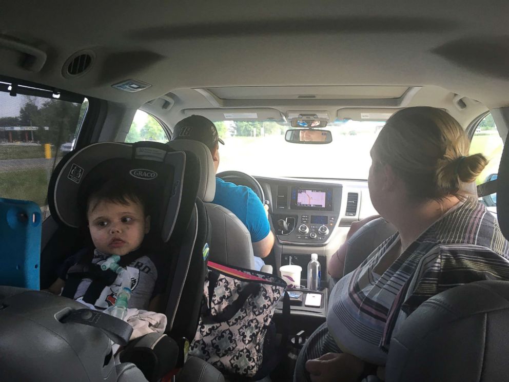 PHOTO: The Moreno family makes the four-hour drive home from C.S. Mott Children's Hospital in Ann Arbor, Mich., where doctors checked Anderson's lungs, kidneys and other systems in back-to-back appointments.