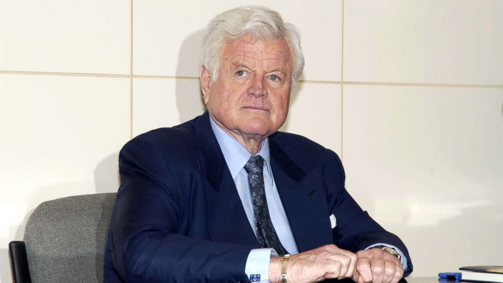 PHOTO: In this file photo, Senator Edward M. Kennedy during Senator Edward M. Kennedy Signs His Book "America Back on Track" at Barnes & Noble in New York City, April 21, 2006.