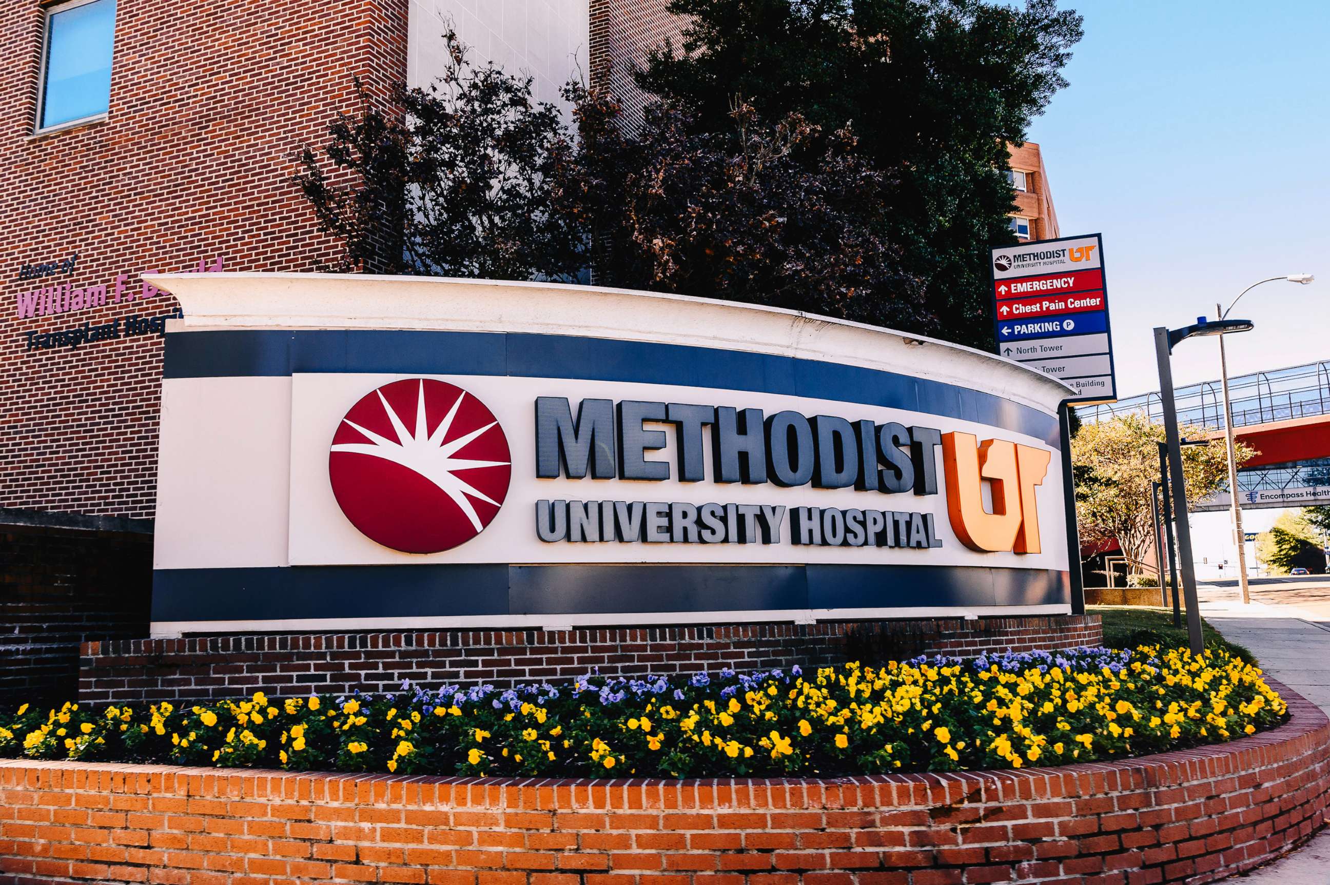 PHOTO: In this Nov. 16, 2020, file photo, the sign outside Methodist University Hospital is shown in Memphis, Tenn.