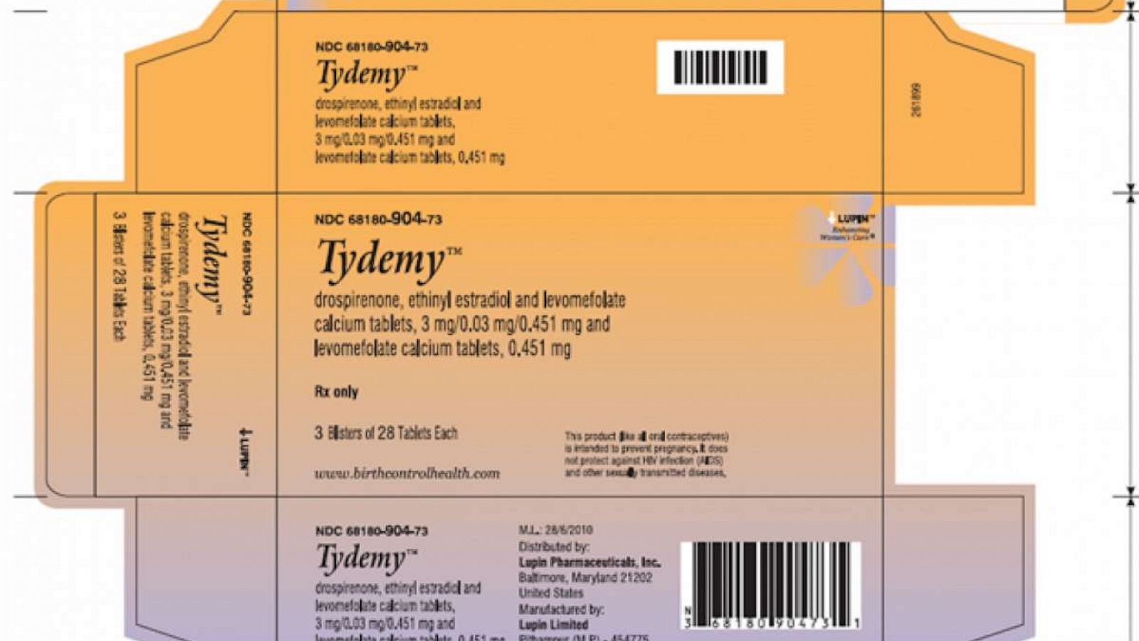 PHOTO: Lupin Pharmaceuticals Inc. is voluntarily recalling two lots of Tydemy oral contraceptives.