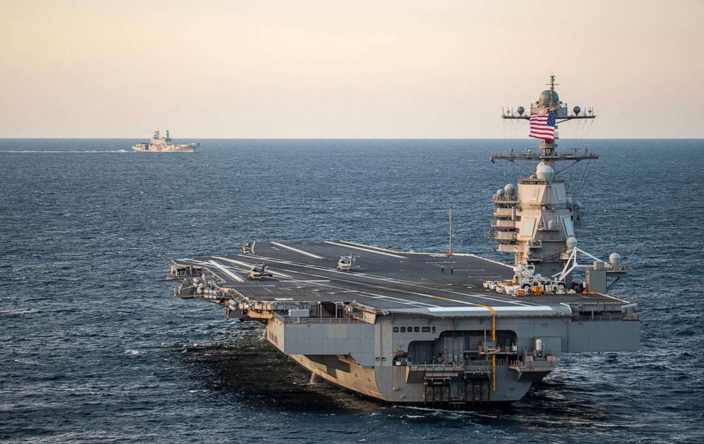 PHOTO: The Ford-class aircraft carrier USS Gerald R. Ford transits the Atlantic Ocean,  March 20, 2021.