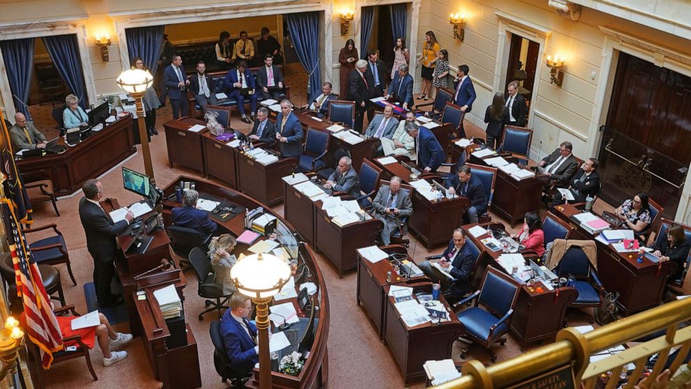 PHOTO: Senators work in the chamber, March 2, 2023, at the Utah State Capitol in Salt Lake City.