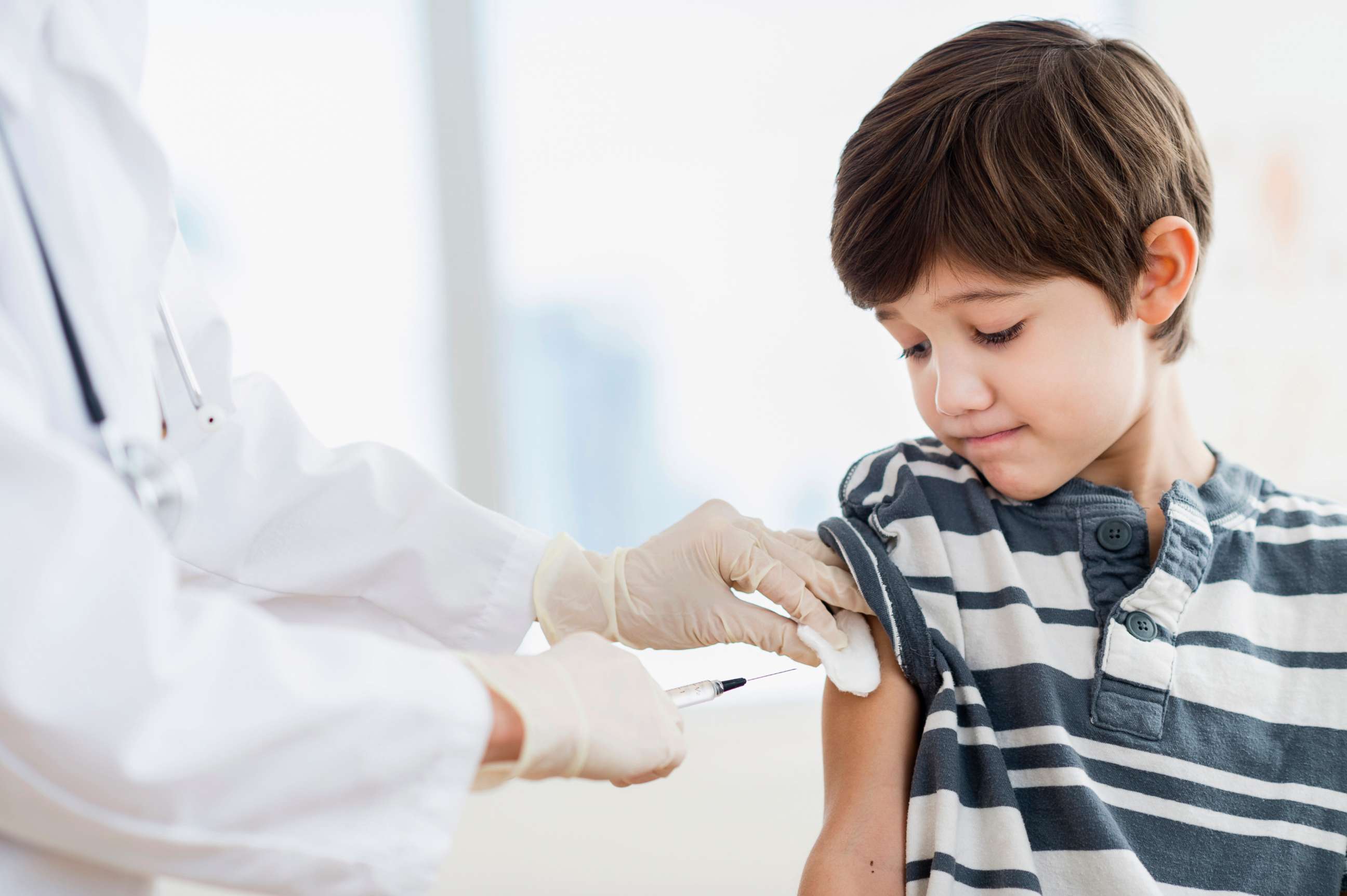 PHOTO: A boy is pictured getting a shot at doctor's office in this undated stock photo.