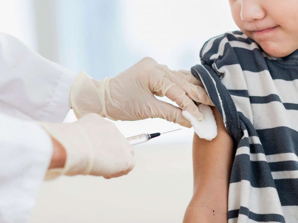 PHOTO: A boy is pictured getting a shot at doctors office in this undated stock photo.