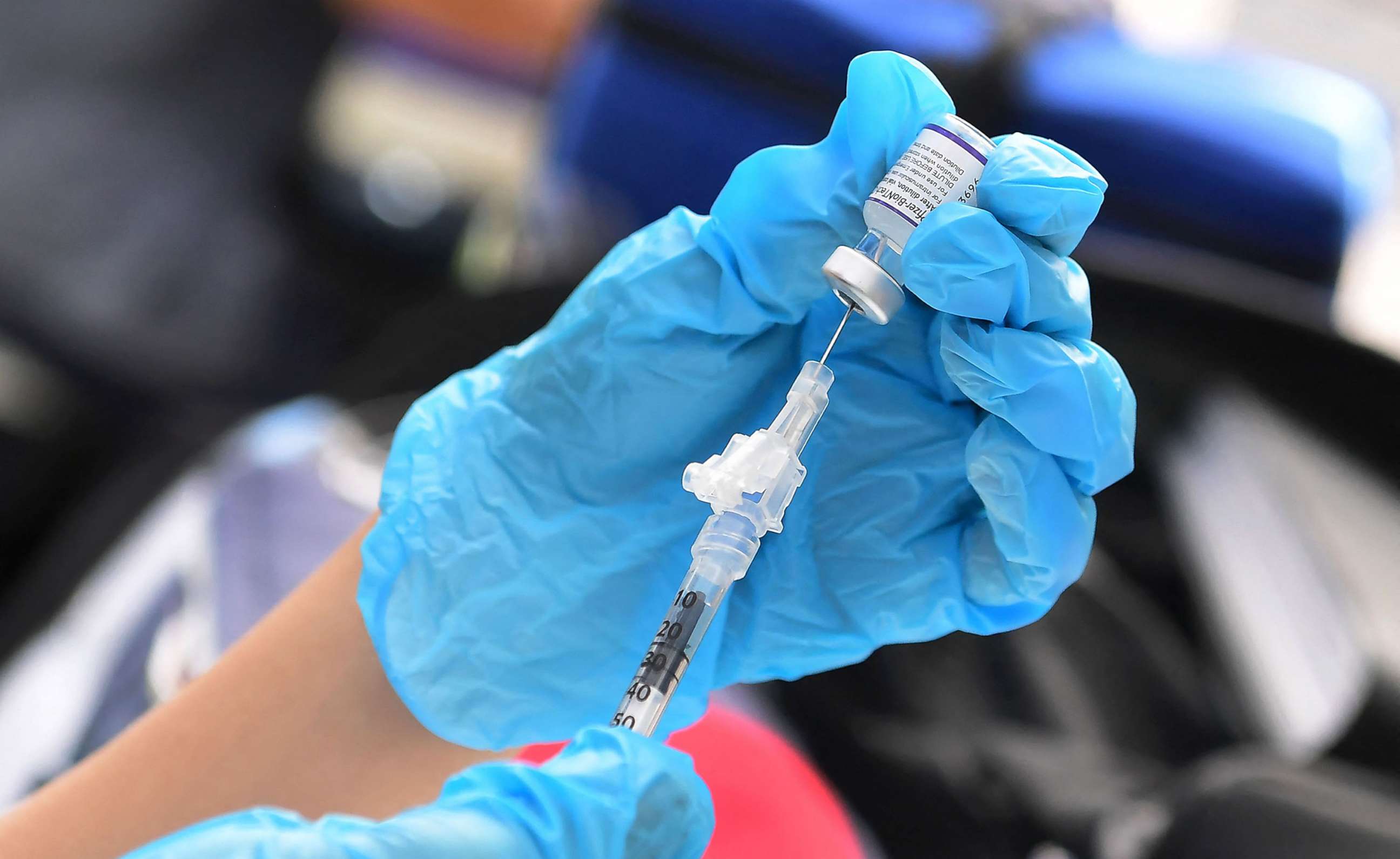 PHOTO: The Pfizer COVID-19 vaccine is prepared for administration at a vaccination clinic for homeless people, hosted by the Los Angeles County Department of Public Health and United Way in Los Angeles, Sept. 22, 2021.