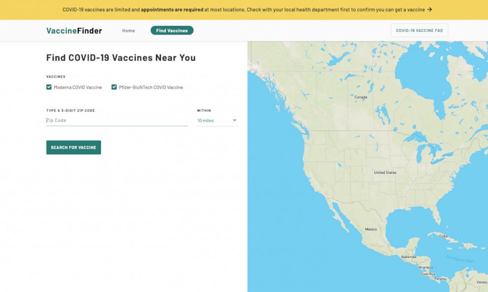 PHOTO: A new online website, called VaccineFinder, aims to help people find COVID-19 vaccines near them.