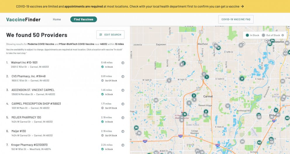 PHOTO: A new online website, called VaccineFinder, aims to help people find COVID-19 vaccines near them.