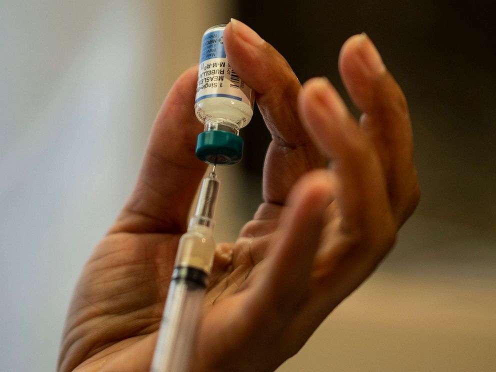 PHOTO: A nurse prepares a vaccine at a health department in Haverstraw, Rockland County, N.Y., April 5, 2019.