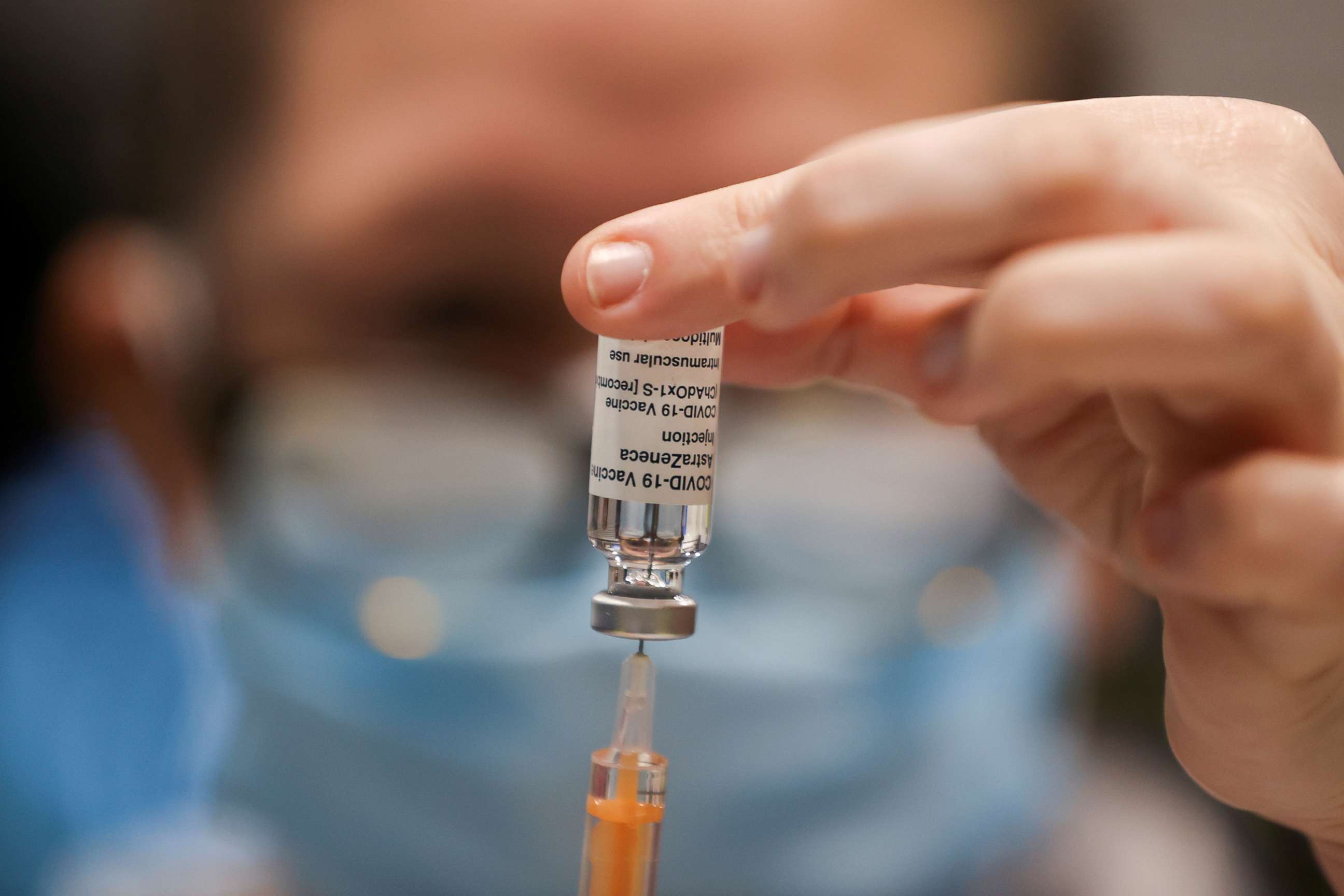 PHOTO: A health worker draws a dose of the AstraZeneca's coronavirus disease (COVID-19) vaccine, at the vaccination centre in the Newcastle Eagles Community Arena, in Newcastle upon Tyne, Britain, Jan. 30, 2021. 
