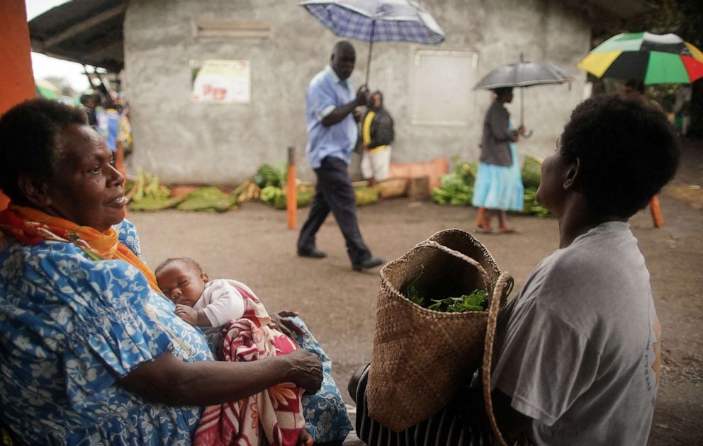 PHOTO: People gather at a local produce market in Tanna, Vanuatu, Dec. 6, 2019.