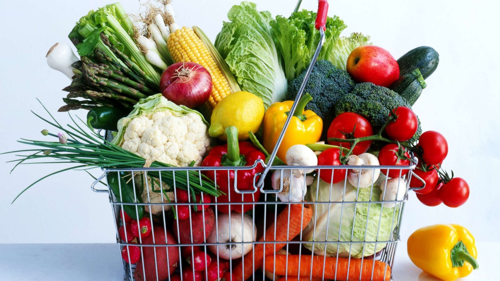 PHOTO: Assorted vegetables in a shopping basket are pictured in this undated stock photo.