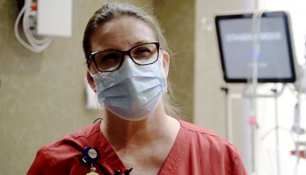 PHOTO: Kari Ferrera, an ICU nurse at St. Luke's Meridian in Idaho, filmed on Nov. 10, 2020.