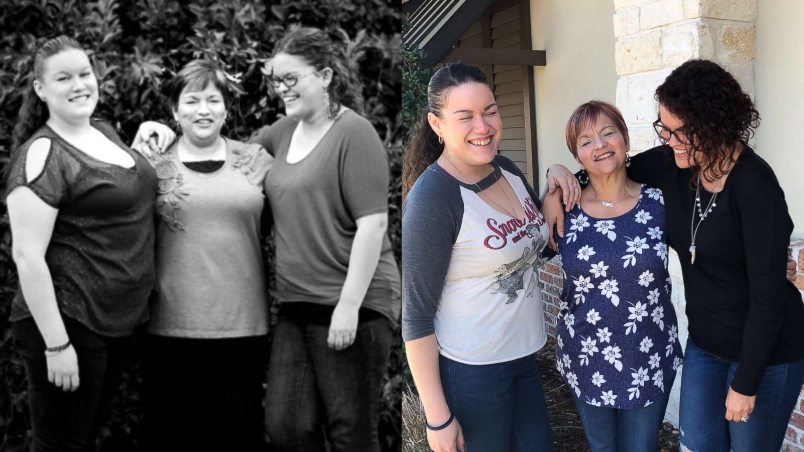 PHOTO: Keila Anavisca, far right, her mom, Nancy Maldonado, center, and her sister, Marleika Butler, left, have lost a total of more than 140 pounds.