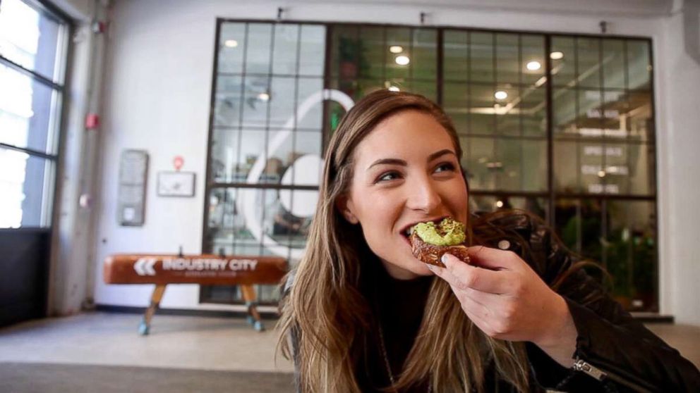 PHOTO: "GMA" social media producer Lesley Hauler eats one of her favorite foods, avocado toast.