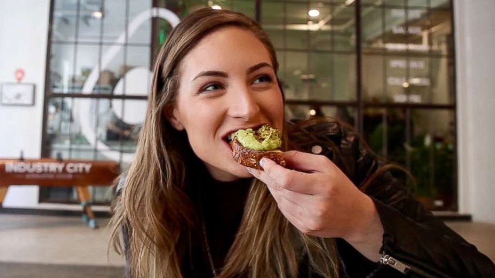 PHOTO: "GMA" social media producer Lesley Hauler eats one of her favorite foods, avocado toast.