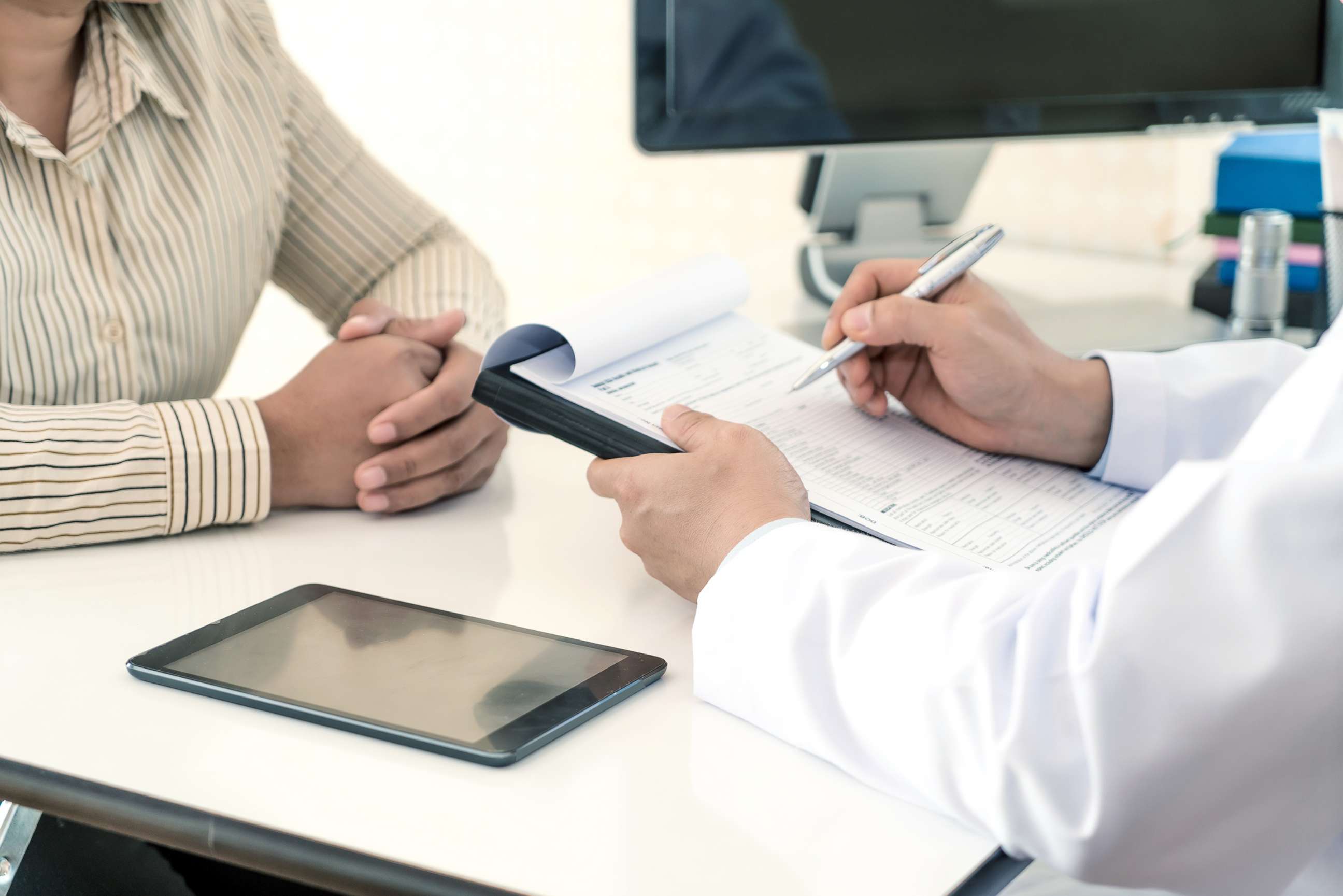 PHOTO: A woman speaks with her doctor in this stock photo.