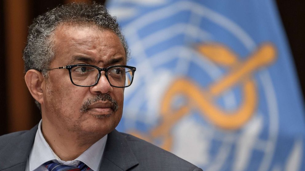 PHOTO: World Health Organization Director-General Tedros Adhanom Ghebreyesus attends a news conference at the WHO headquarters in Geneva, July 3, 2020.