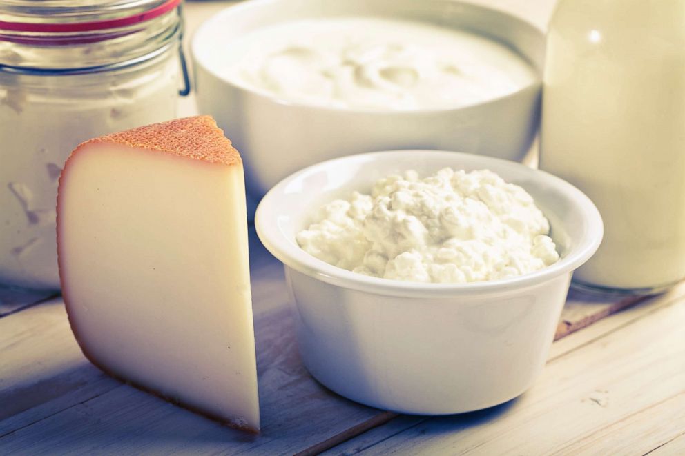 PHOTO: Cheese, yogurt and milk are pictured in an undated stock photo.