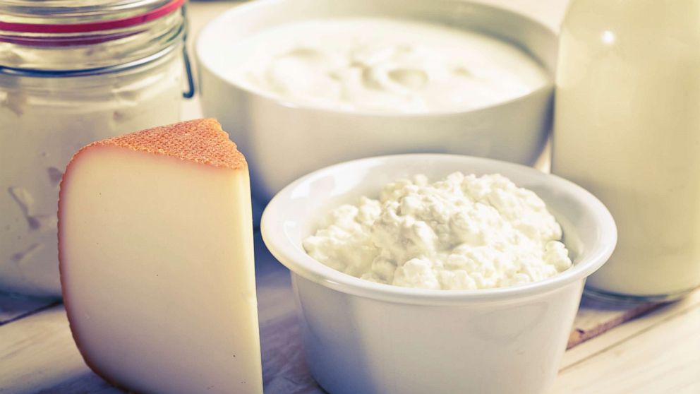 PHOTO: Cheese, yogurt and milk are pictured in an undated stock photo.