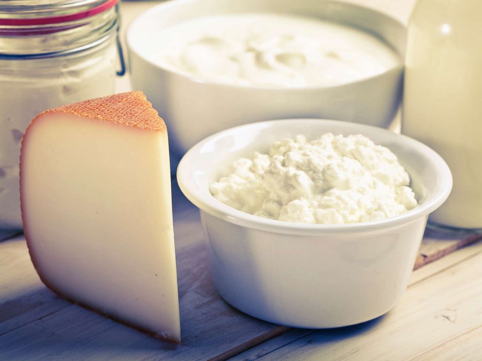 PHOTO: Cheese, yogurt and milk are pictured in an undated stock photo.