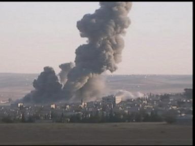 VIDEO: Video Shows Smoke Plume of After Airstrike in Kobani, Syria