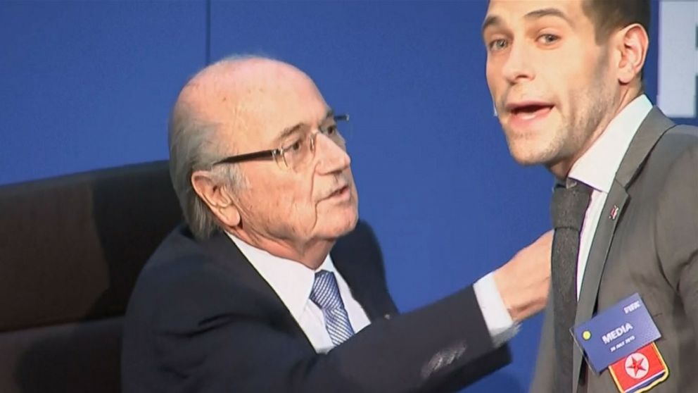 VIDEO: Security Reacts Quickly as FIFA's Sepp Blatter Approached by Demonstrator