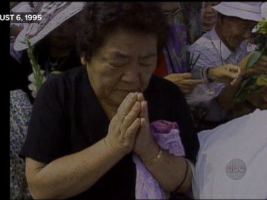 VIDEO: Mourners gathered in the Japanese city on August 6, 1995, at the exact site where the atomic bomb exploded.