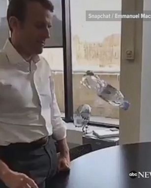 VIDEO: French presidential candidate Emmanuel Macron showed off his bottle-flipping skills in a short video.