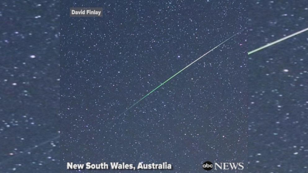 VIDEO: Green meteor shower thrills stargazers in Australia