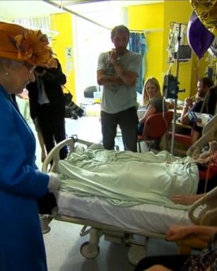 The queen visited Royal Manchester Children's Hospital to meet with survivors of the deadly blast that killed 22 people after an Ariana Grande concert.