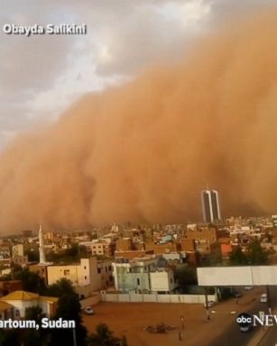 Video shows a massive dust storm rolling into Khartoum, Sudan.