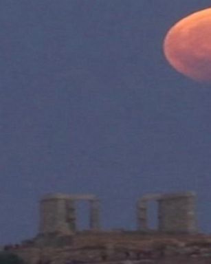 VIDEO: Partial lunar eclipse spotted over Temple of Poseidon