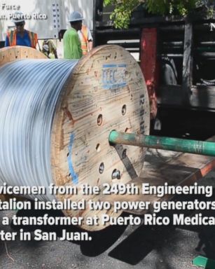 U.S. Army engineers installed two power generators and a transformer at the Puerto Rico Medical Center in San Juan.