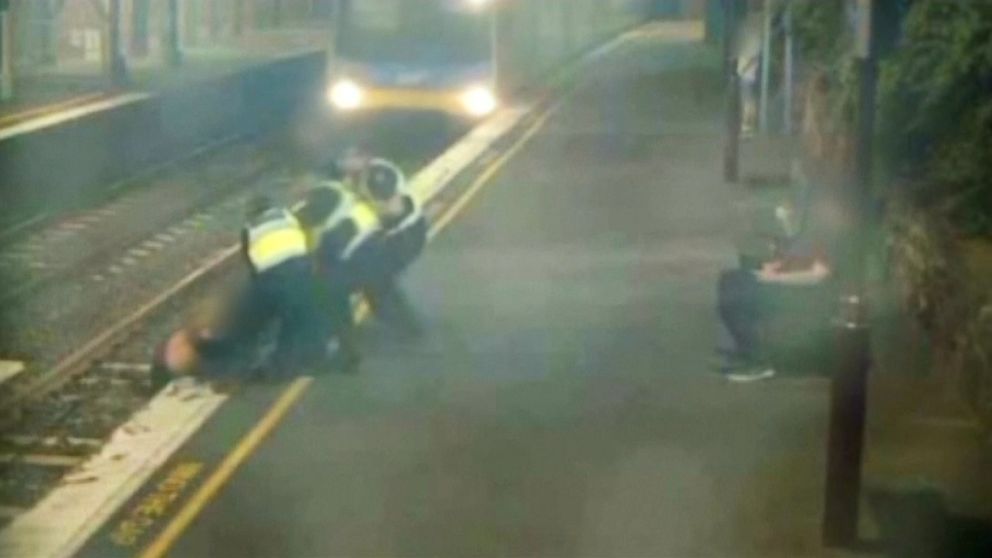 Video Dramatic video shows woman nearly hit by a train at Australian
