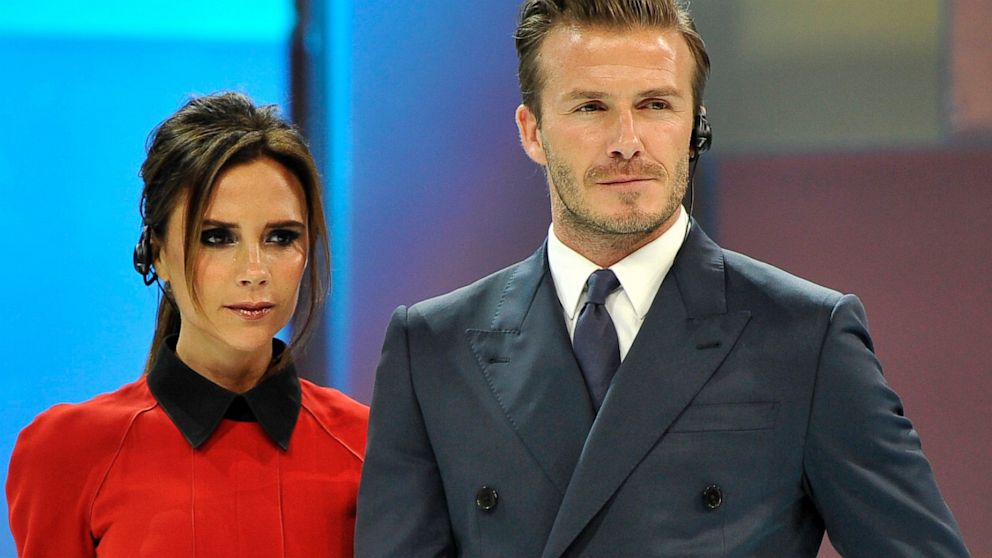 David Beckham and Victoria Beckham attend China Central Television show on June 23, 2013 in Beijing, China.  