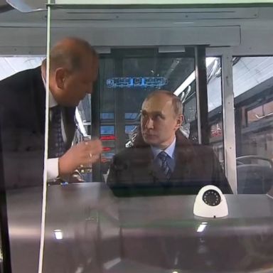 The president of Russia visited a railway factory about 90 miles from Moscow.