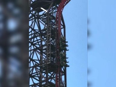 WATCH: Roller coaster riders left hanging upside down on malfunctioned ride