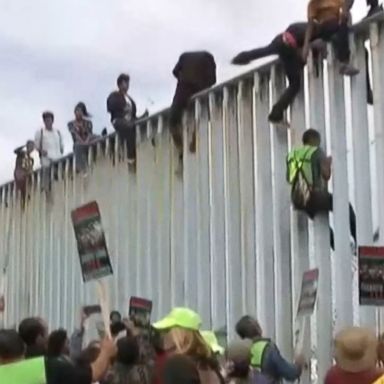 VIDEO: 'Caravan' of migrants turned away by US border patrol