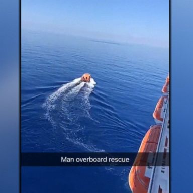 VIDEO: The Norwegian Getaway crew member was rescued by a Carnival ship.