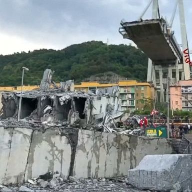 VIDEO: The collapse of the Morandi Bridge in Genoa occurred during strong storms moving through the area of northwest Italy, according to authorities.