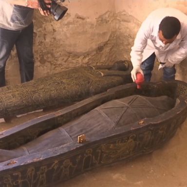 The sarcophagi of the priest and his wife were found, along with 1,000 funerary figurines.