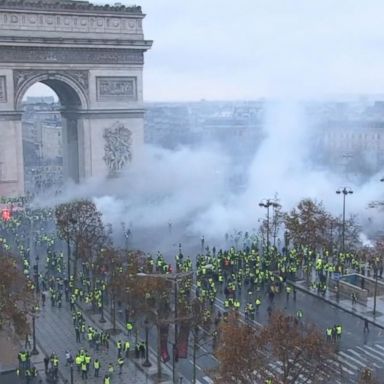 VIDEO: Rising gas prices and living costs have led to weeks of protests in and around the French capital.