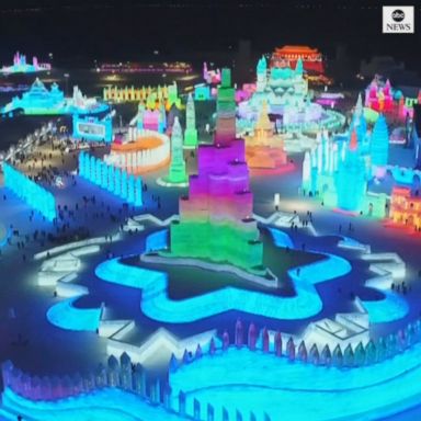 VIDEO: The world's largest snow and ice festival opens in the Chinese city of Harbin, featuring elaborate sculptures and 2,019 snowmen.