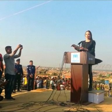 VIDEO: This was Jolie's first trip to Bangladesh as an UNHCR special envoy and the visit comes as the United Nations is trying to raise $920 million for the refugees.